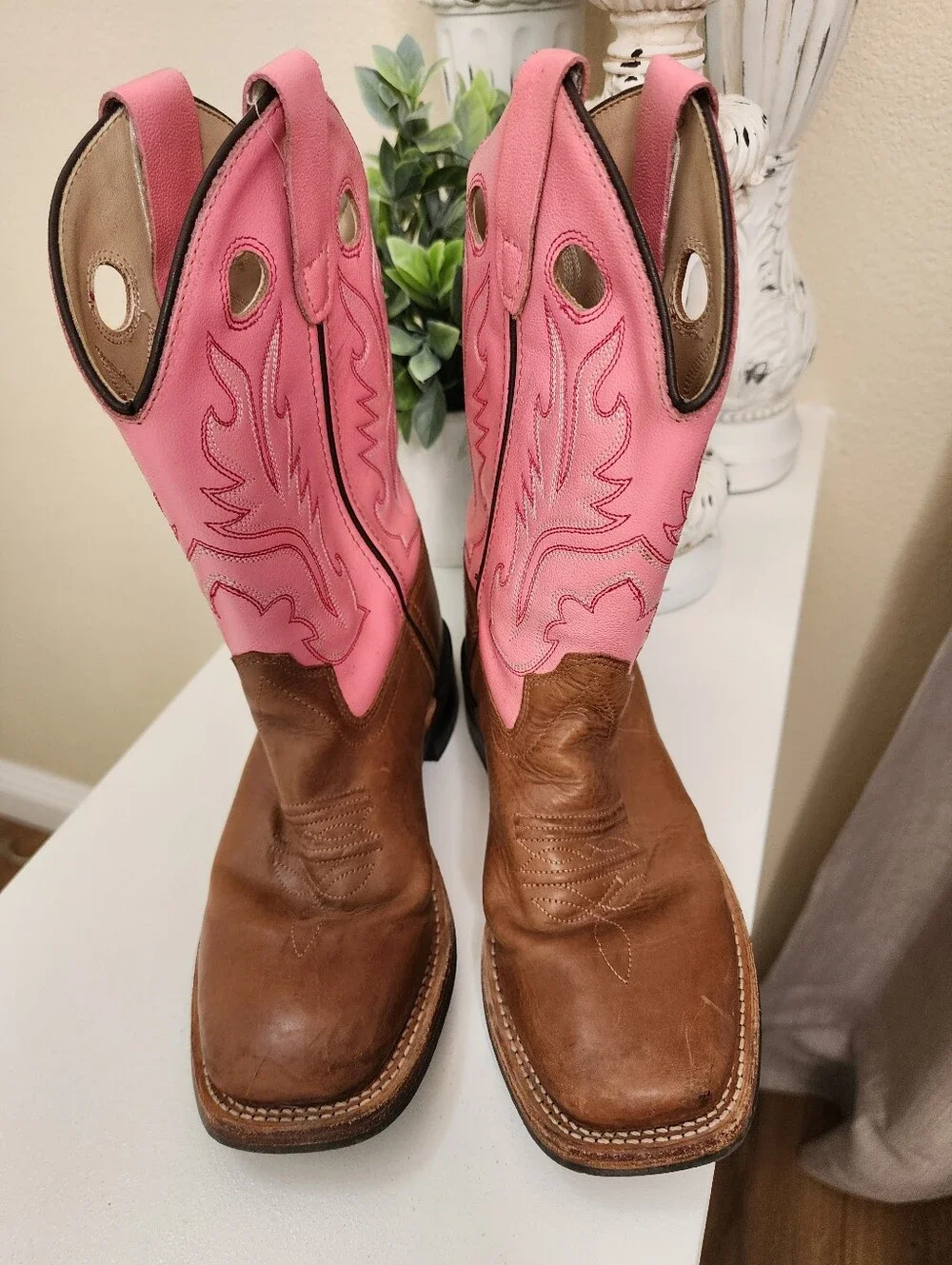 OLD WEST GIRLS Western Leather Cowboy Boots, SIZE 2.5 D